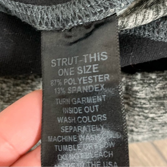 Strut This Revolve Star Print Leggings Full Length Grey Marle High Rise - Picture 11 of 16